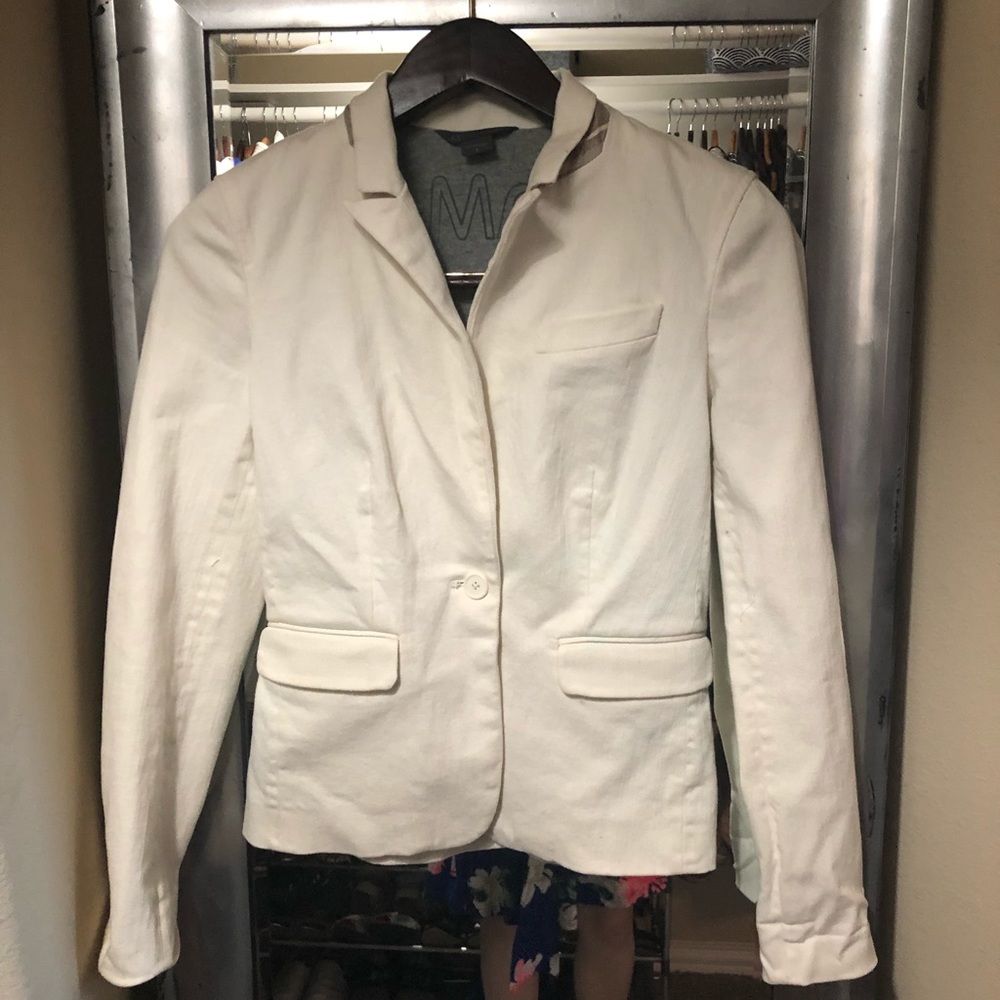 Armani Exchange white work blazer